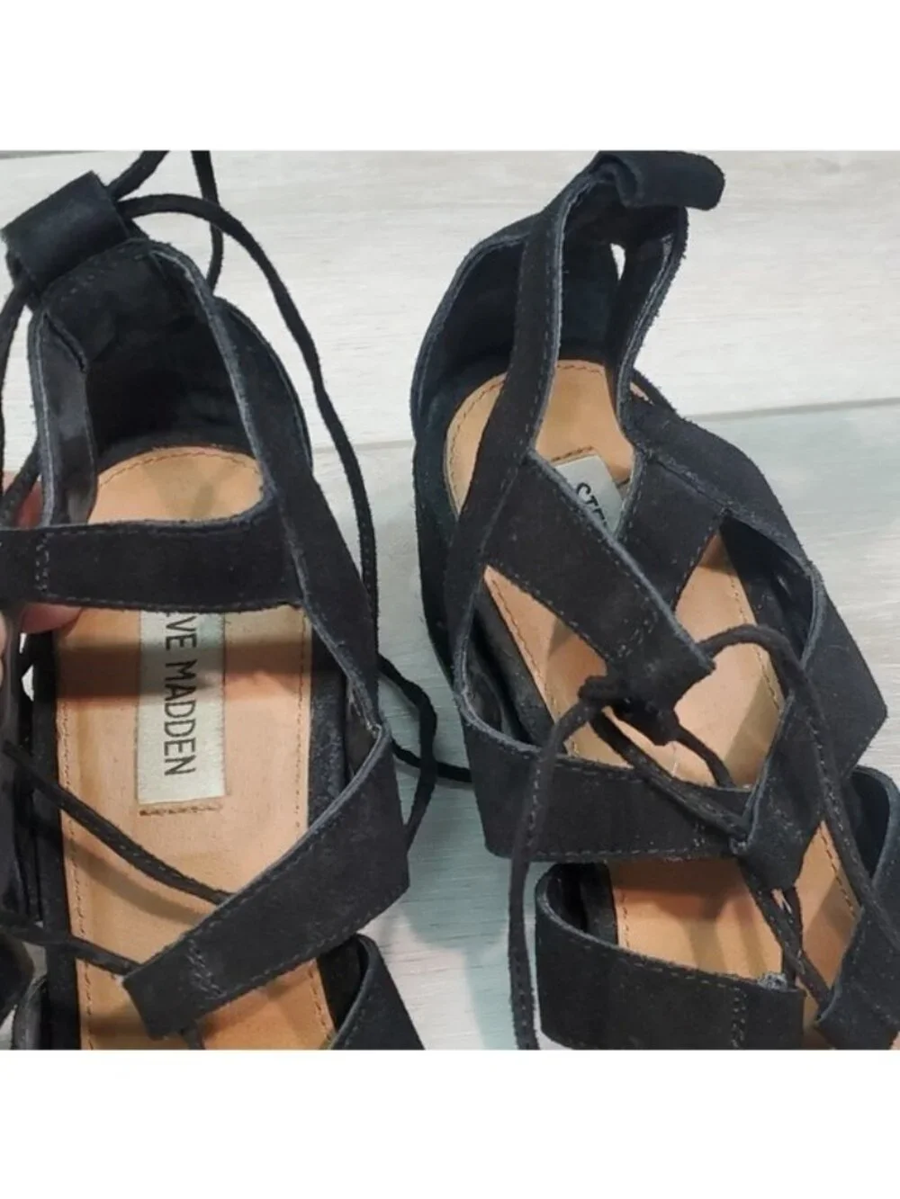 Steve Madden Women HydII Gladiator Lace Up Heels Shoes sz 8M